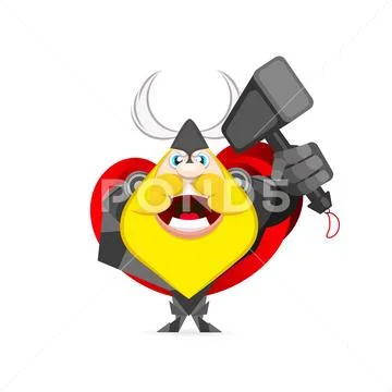 Viking warrior and the ancient god Thor Stock Illustration