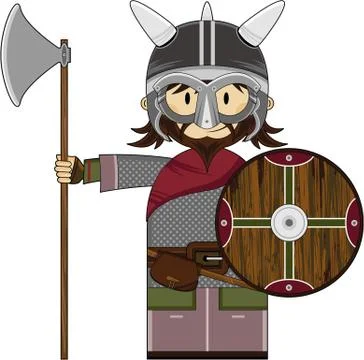 Viking Warrior with Axe and Shield Stock-Illustration
