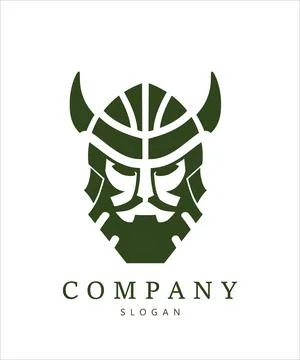 Viking warrior face with helmet Stock Illustration