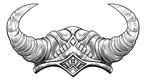 Viking Warrior Helmet Stock Illustration