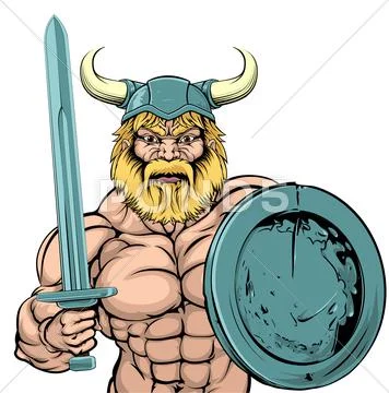 Viking Warrior mascot Stock Illustration