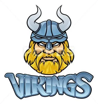 Viking Warrior Mascot Sign Graphic Stock Illustration