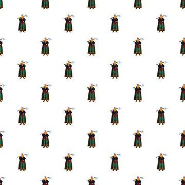 Viking warrior pattern holding axe standing Stock Illustration