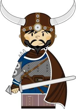 Viking Warrior with Sword Stock Illustration