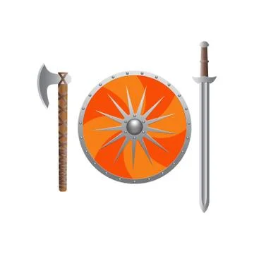 Viking weapon realistic. Stock Illustration