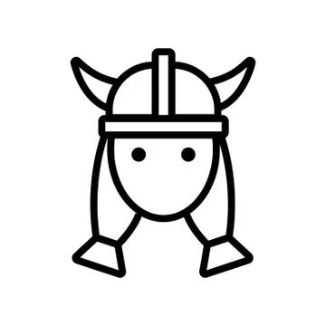 Viking woman icon vector. Isolated contour symbol illustration Stock Illustration