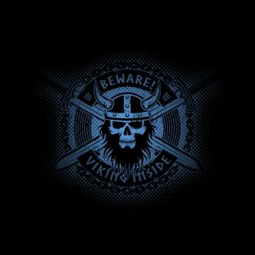 	Vikings logo on a black background Stock Illustration