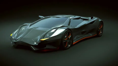Vikintador supercar animation Video stock 25263254