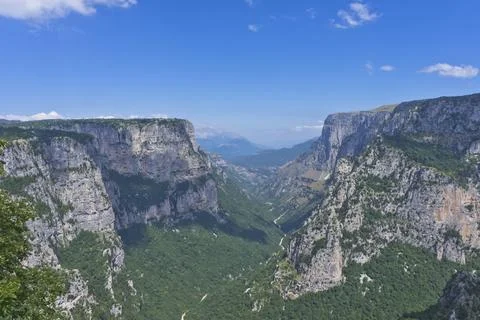 Vikos Gorge panoramic view, Epirus, Greece, Europe Stock Photos