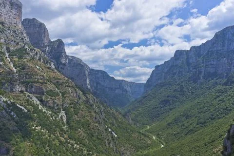 Vikos Gorge panoramic view, Epirus, Greece, Europe Stock Photos