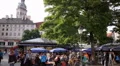 Viktualienmarkt Munich Oktoberfest Autumn Beer Festival Pub Bar People Celebrate HD Footage