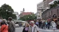 Viktualienmarkt Old Square Munich Shopping Street Busy City Street Shops Stores HD Footage