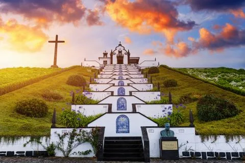 Vila Franca do Campo, Portugal, Ermida de Nossa Senhora da Paz. Our Lady of P Stock Photos