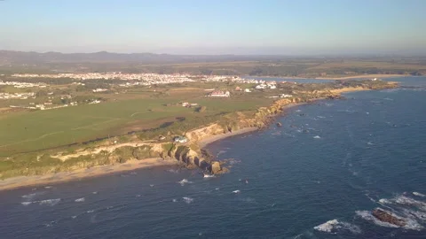 VILA NOVA DE MILFONTES - COAST SEA SIDE AERIAL - 1 Stock Footage 131296699