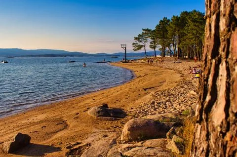 Vilanova de Arousa beach Stock Photos