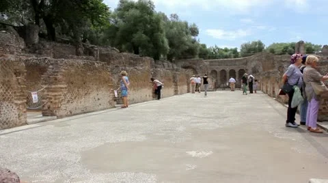 Villa Adriana Tivoli Stock Footage