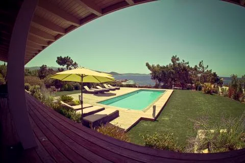 Villa Backyard Stock Photos