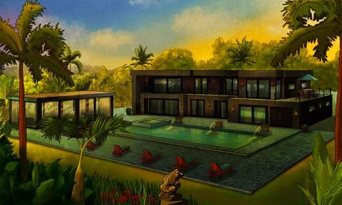 VILLA BLACK Stock Illustration