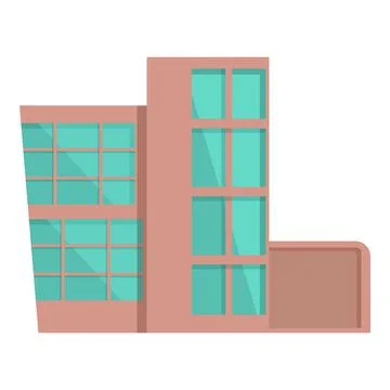 Villa building icon cartoon vector. Modern house Ilustración de archivo