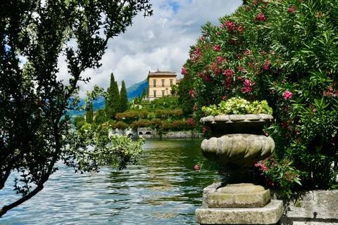 Villa Cipressi from Lake Como Stock Photos