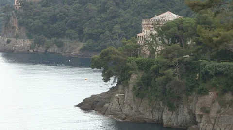 Villa on the cliff Stock Footage 55995853