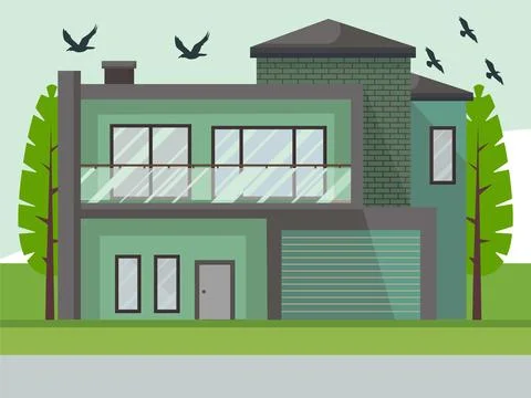 Villa Concept Illustration 스톡 일러스트