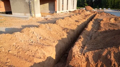 Villa construction. Prefab house under construction. Video stock 282309451