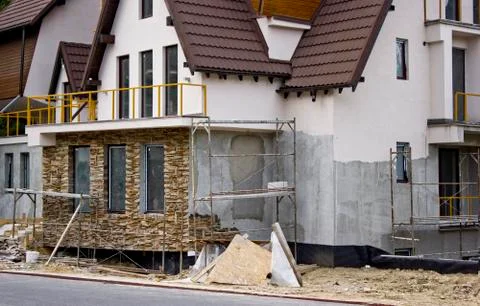 Villa construction site Stock Photos