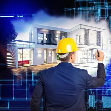 Villa design project 스톡 사진