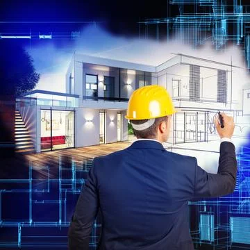 Villa design project Stock Photos