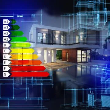 Villa Energy certification 스톡 일러스트
