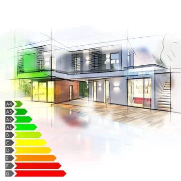 Villa Energy certification Stock Illustration