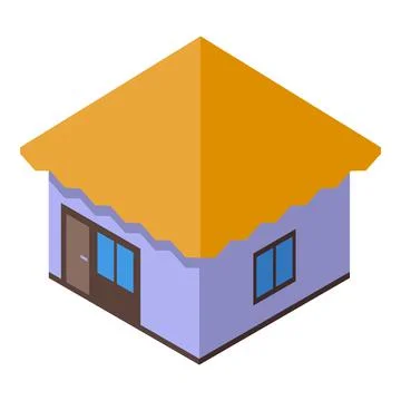 Villa house icon isometric vector. Tropical sea Stock-Illustration