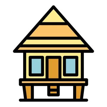 Villa house icon vector flat Stock Illustration