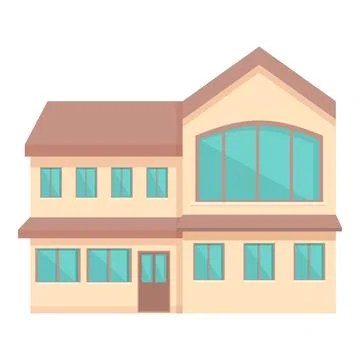 Villa icon cartoon vector. Modern house Stock Illustration
