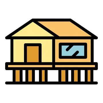 Villa icon vector flat Stock Illustration