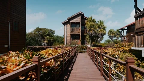 Villa Iguana in Cayo Largo, Cuba holiday destination resort accommodation Stock Footage 344036982