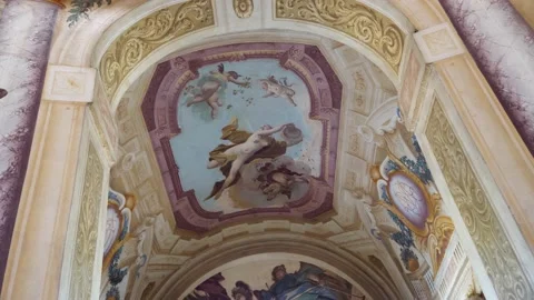 Villa La Rotonda Interior Ceiling in Vicenza, Italy Stock-Footage 220416291