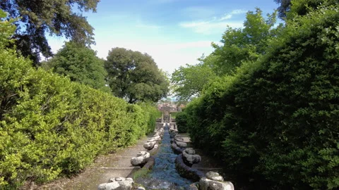Villa Lante view down the cascade Stock Footage 160335841