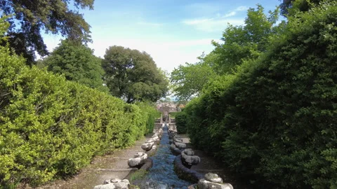 Villa Lante view down the cascade Stock Footage 160374460