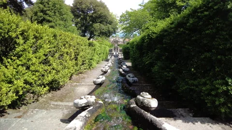 Villa Lante view down the cascade Stock Footage 160464727