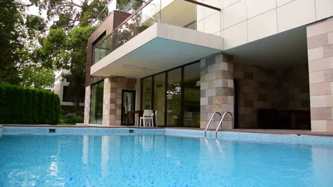 Villa with private pool. Stock Footage 94860416