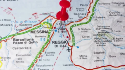 VILLA SAN GIOVANNI on a map Stock Footage 176980530