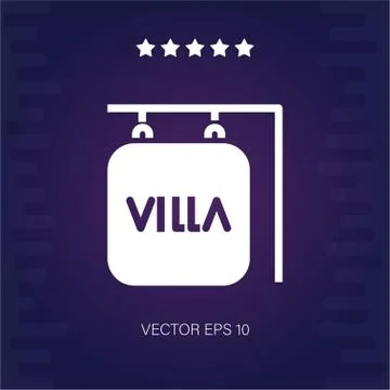 Villa sign vector icon Stock Illustration