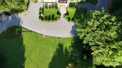 Villa Top-Down Sweeping Stock Footage 314812488