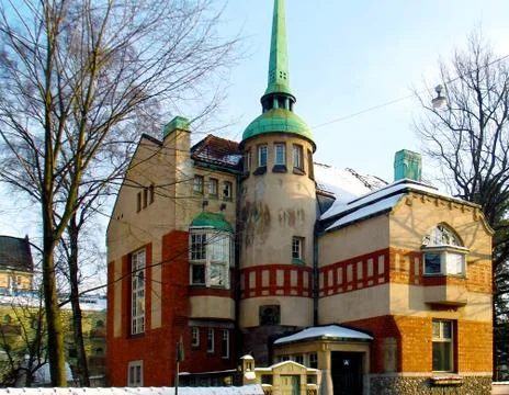 Villa with a tower Stock Photos