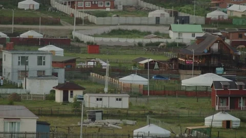 Village and hill Stock Footage 280195349
