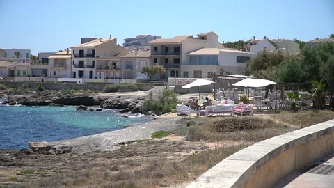 Village by the beach Stock Footage 128349250