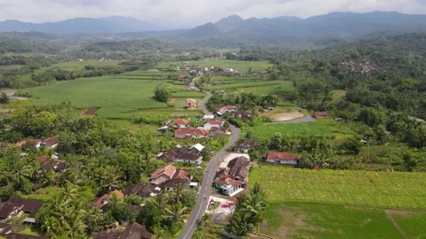 Village with a beautiful view Stock Footage 148141114