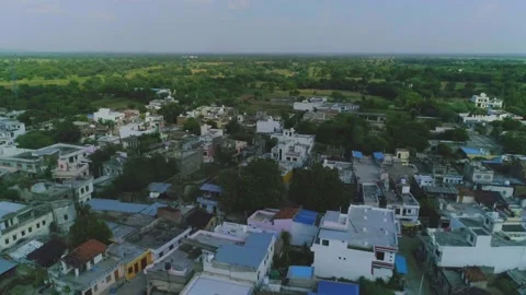 Village between the farm Stock Footage 218294355